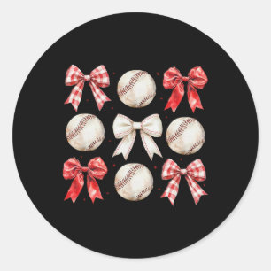 Coquette Bow Game Day Sell Softll Cheer Mama Mama  Runder Aufkleber