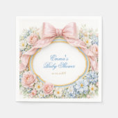 Coquette Bow Garden Girl Baby Shower Serviette (Vorderseite)