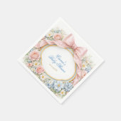 Coquette Bow Garden Girl Baby Shower Serviette (Ecke)
