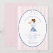 Coquette Bow Garden Hand Painted Bridal Shower Einladung (Vorne/Hinten)