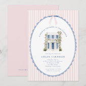 Coquette Bow Garden Manor Bridal Shower Invitation Einladung (Vorne/Hinten)
