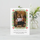 Coquette Bow Garland Weihnachts-Fotokarte Feiertagskarte (Stehend Vorderseite)