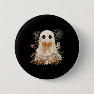 Coquette Bow Ghost Halloween Blume Ghost Spooky L Button