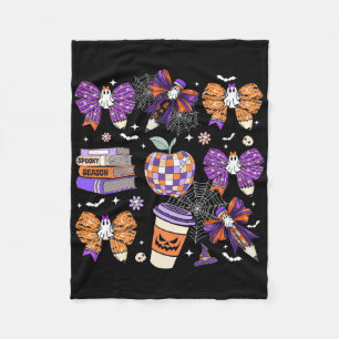 Coquette Bow Ghost Niedlich Halloween Lehrer Fraue Fleecedecke