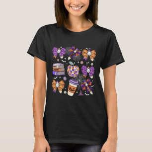 Coquette Bow Ghost Niedlich Halloween Lehrer Fraue T-Shirt