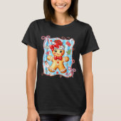 Coquette Bow Gingerbread Merry Christmas Xmas Paja T-Shirt (Vorderseite)