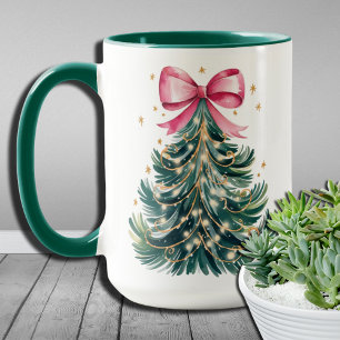 Coquette Bow Glitzer Weihnachtsbaum Tasse