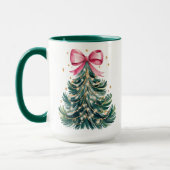 Coquette Bow Glitzer Weihnachtsbaum Tasse (Links)