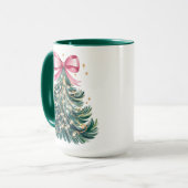 Coquette Bow Glitzer Weihnachtsbaum Tasse (Vorderseite Links)