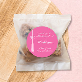 Coquette Bow Grad Tassel Pink 2025 Abschluss Runder Aufkleber