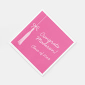 Coquette Bow Grad Tassel Pink 2025 Abschluss Serviette (Ecke)