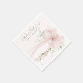 Coquette Bow Greenery Baby in bloom baby Shower Serviette (Ecke)