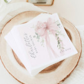 Coquette Bow Greenery Baby in bloom baby Shower Serviette