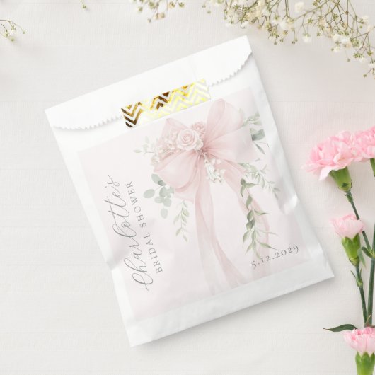 Coquette Bow Greenery Bridal Shower Geschenktütchen (Versiegelt)