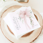 Coquette Bow Greenery Bridal Shower Serviette