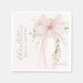 Coquette Bow Greenery Bridal Shower Serviette (Vorderseite)