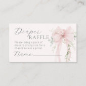 Coquette Bow Greenery Diaper raffle Begleitkarte (Vorderseite)