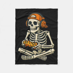 Coquette Bow Halloween Spooky Season Skelett Niedl Fleecedecke