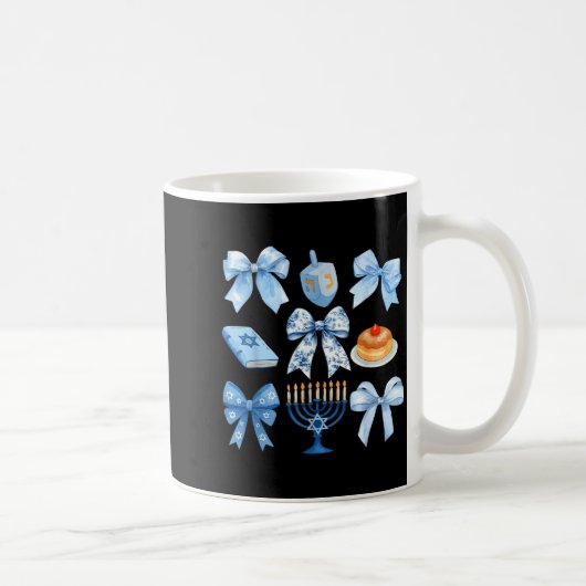 Coquette Bow Hanukkah Chanukah Pajama Latke Jewish Kaffeetasse (Rechts)