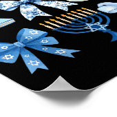 Coquette Bow Hanukkah Chanukah Pajama Latke Jewish Poster (Ecke)