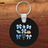 Coquette Bow Hanukkah Chanukah Pajama Latke Jewish Schlüsselanhänger (Vorderseite)