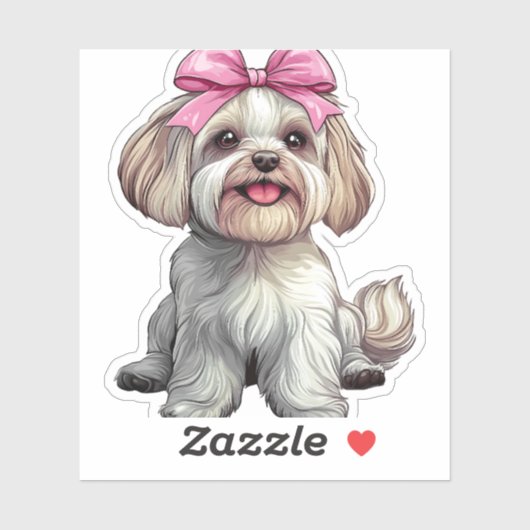 Coquette Bow Havanese Dog Mama Girl Pink Aufkleber (Blatt)