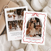 Coquette Bow Holiday Foto Card, Frohe Weihnachten