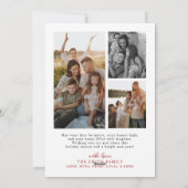 Coquette Bow Holiday Foto Card, Frohe Weihnachten (Rückseite)