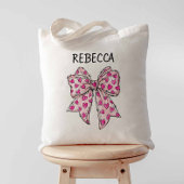 Coquette Bow Hot Pink Hearts Tragetasche