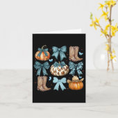 Coquette Bow Howdy Fall Western Pumpkin Boots als Karte (Gelbe Blume)