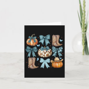 Coquette Bow Howdy Fall Western Pumpkin Boots als Karte