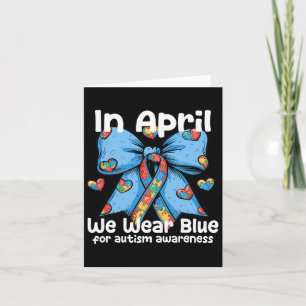 Coquette Bow im April tragen wir Blau für Autismus Karte