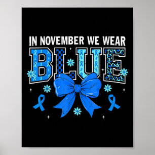 Coquette Bow im November tragen wir Band Blue Retr Poster