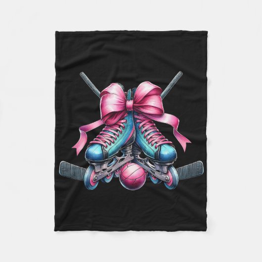 Coquette Bow Inline Hockey Player Girl Mom Mother' Fleecedecke (Vorderseite)