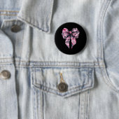 Coquette-Bow Inline-Hockey-Spielerin Mädchen-Mutte Button (Beispiel)