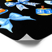 Coquette Bow Jewish Holiday Chanukah Hanukkah Meno Poster (Ecke)