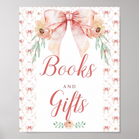 Coquette Bow Kinderdusche Bücher und Geschenkposte Poster (Vorne)