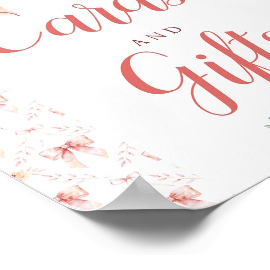 Coquette Bow Kinderduschkarten und Geschenkposter Poster (Ecke)
