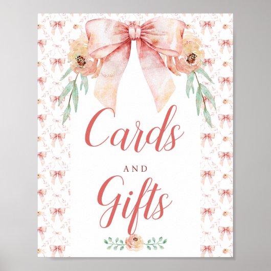 Coquette Bow Kinderduschkarten und Geschenkposter Poster (Vorne)