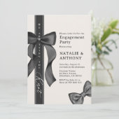 Coquette Bow Krawatte wir binden Knoten Verlobung Einladung (Stehend Vorderseite)