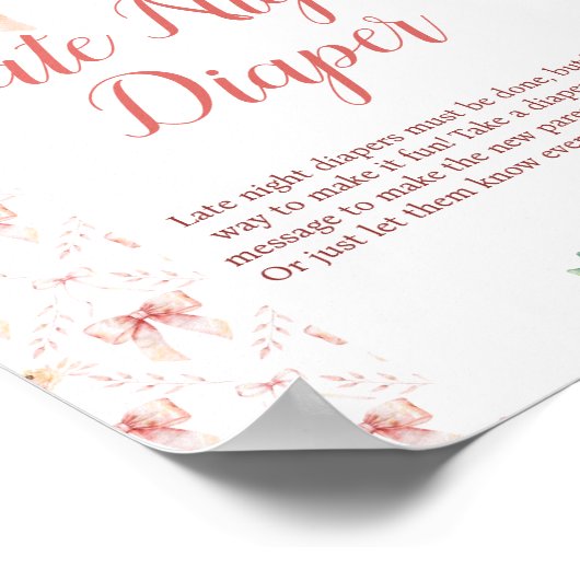 Coquette Bow Late Night Diaper Poster (Ecke)
