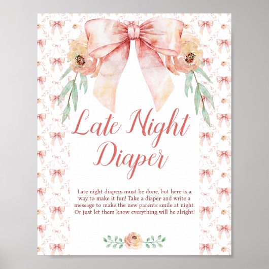 Coquette Bow Late Night Diaper Poster (Vorne)