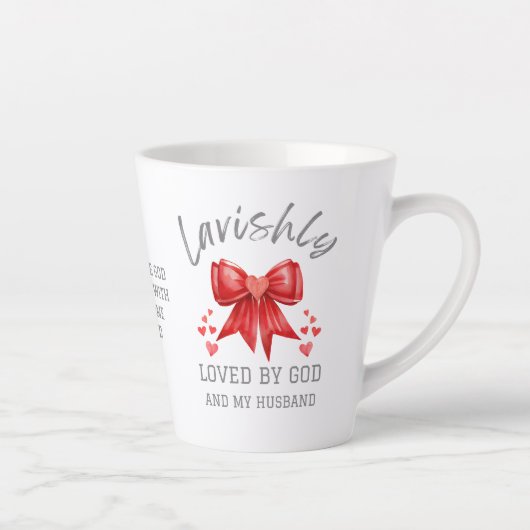 Coquette Bow LAVISHLY LOVED Christlich Valentine Milchtasse (Rechts)