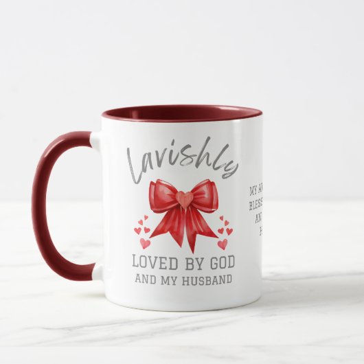 Coquette Bow LAVISHLY LOVED Christlich Valentine Tasse (Links)