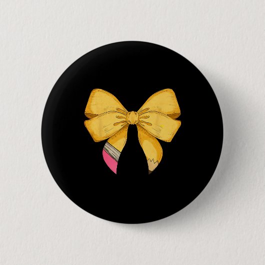 Coquette Bow Lehrer Student zurück zur Schule glüc Button (Vorderseite)