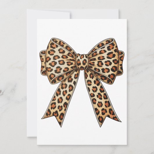 Coquette Bow Leopard Cheetah Sublimation Einladung (Vorderseite)