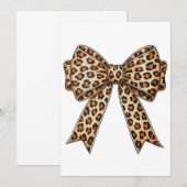 Coquette Bow Leopard Cheetah Sublimation Einladung (Vorne/Hinten)