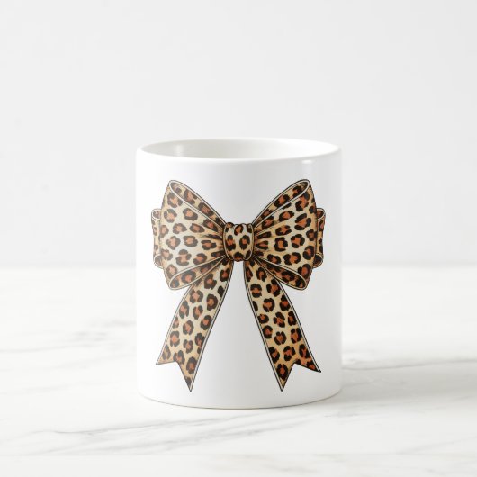 Coquette Bow Leopard Cheetah Sublimation Kaffeetasse (Mittel)