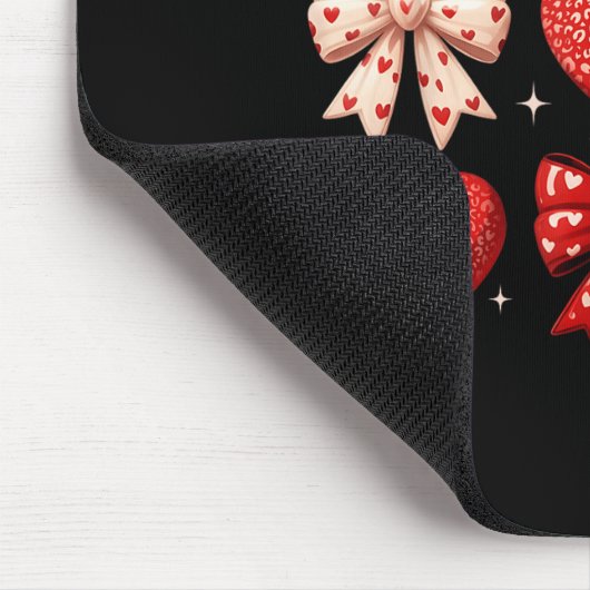 Coquette Bow Leopard Hearts Valentine Women Girl G Mousepad (Ecke)