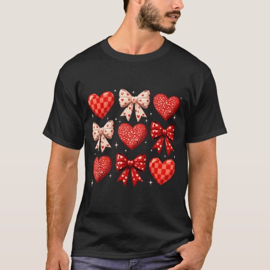 Coquette Bow Leopard Hearts Valentine Women Girl G T-Shirt (Vorderseite)